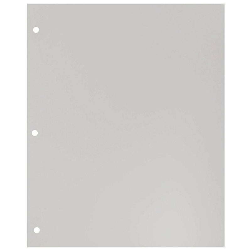 JAM Paper Laminated Glossy 3 Hole Punch Two-Pocket Folders, Silver, 50/Box (385GHPSIC)