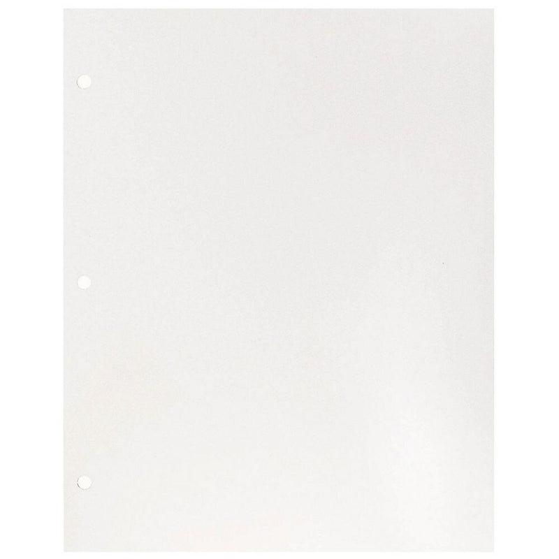 JAM Paper Laminated Glossy 3 Hole Punch Two-Pocket Folders, White, 100/Box (385GHPWHB)