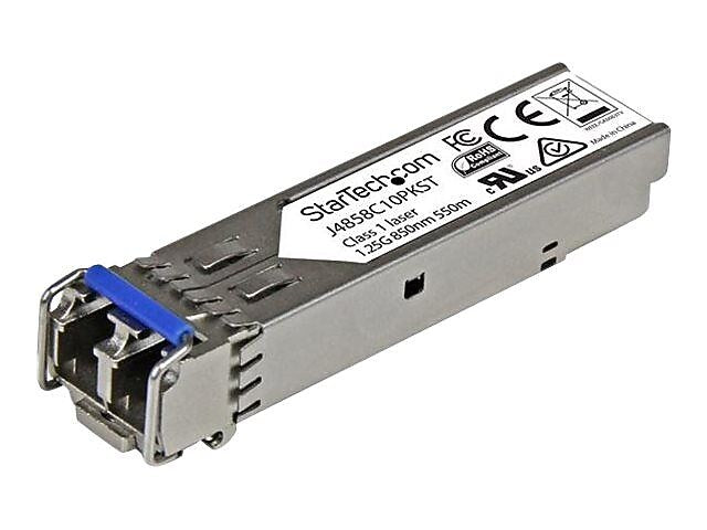 StarTech® LC Duplex 1000Base-SX SFP Network Transceiver Module, Silver, 10/Pack (J4858C10PKST)