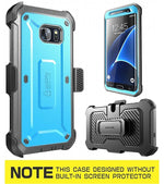 SUPCASE Unicorn Beetle Series Pro Fullbody Protection Case with Screen Protector & Holster for Samsung Galaxy S7 Edge, Blue