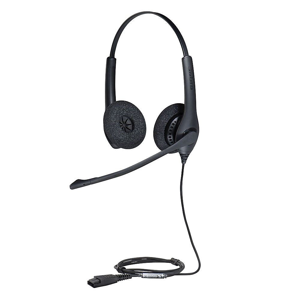Jabra BIZ 1500-Duo Noise Canceling Stereo Headset, Over-The-Head, Black (1519-0157)