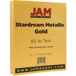 JAM Paper Metallic Colored Paper, 32 lbs., 8.5" x 11", Gold Stardream, 100 Sheets/Pack (173SD8511GO120)