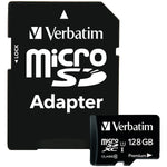 Verbatim 128GB Premium microSDXC Memory Card with Adapter, UHS-I Class 10, TAA Compliant, Class 10/UHS-I, 45 MB/s Read1 Pack