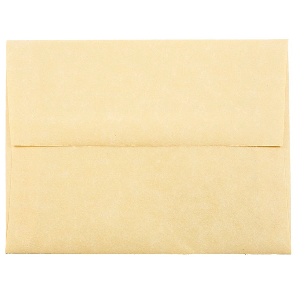 JAM Paper A2 Parchment Invitation Envelopes, 4.375 x 5.75, Antique Gold Recycled, Bulk 1000/Carton (55574B)