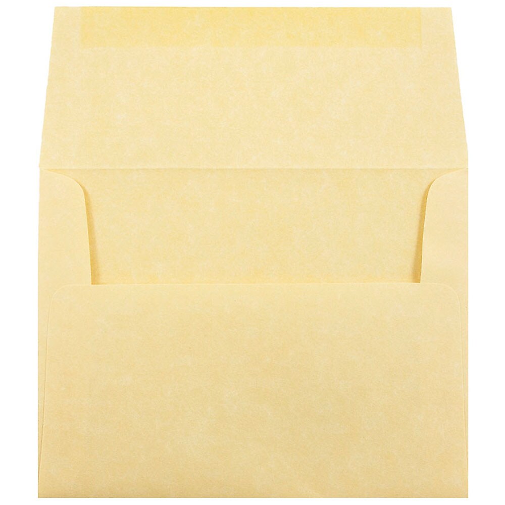 JAM Paper A2 Parchment Invitation Envelopes, 4.375 x 5.75, Antique Gold Recycled, Bulk 1000/Carton (55574B)