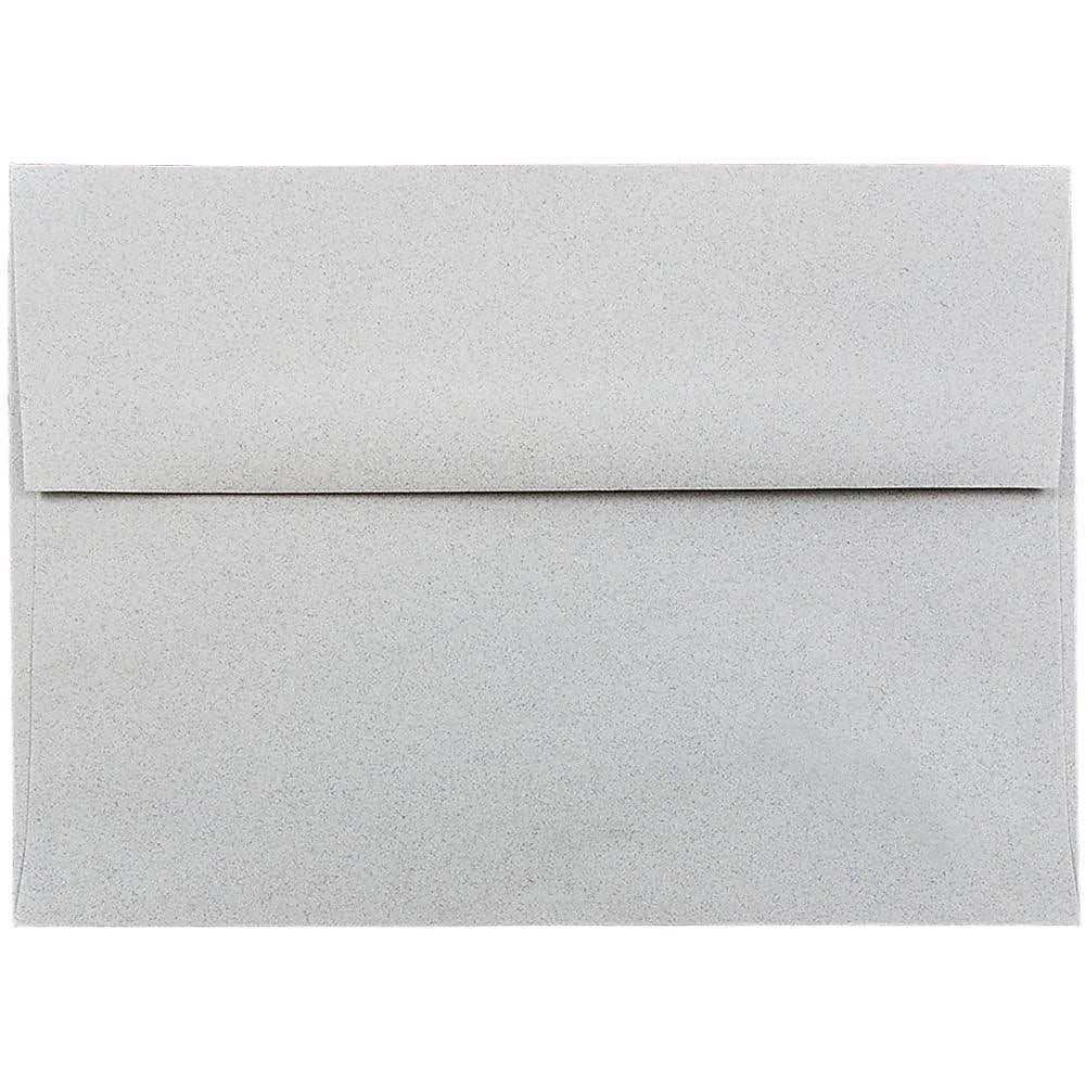 JAM Paper® A7 Passport Invitation Envelopes, 5.25 x 7.25, Granite Silver Recycled, Bulk 1000/Carton (71813B)