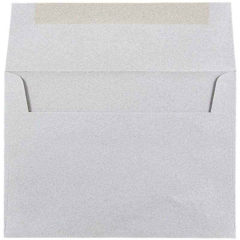 JAM Paper® A7 Passport Invitation Envelopes, 5.25 x 7.25, Granite Silver Recycled, Bulk 1000/Carton (71813B)