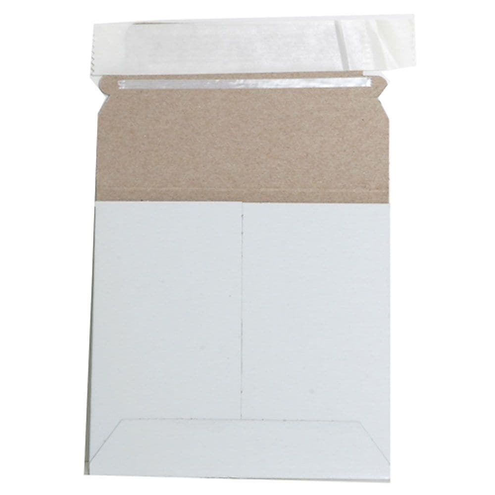 JAM Paper® Stay-Flat Photo Mailer Stiff Envelopes with Self-Adhesive Closure, 6 x 6, White, 6 Rigid Mailers/Pack (73286B)