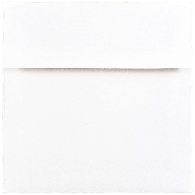 JAM Paper 6 x 6 Square Foil Lined Invitation Envelopes, White with Silver Foil, 25/Pack (3244688)