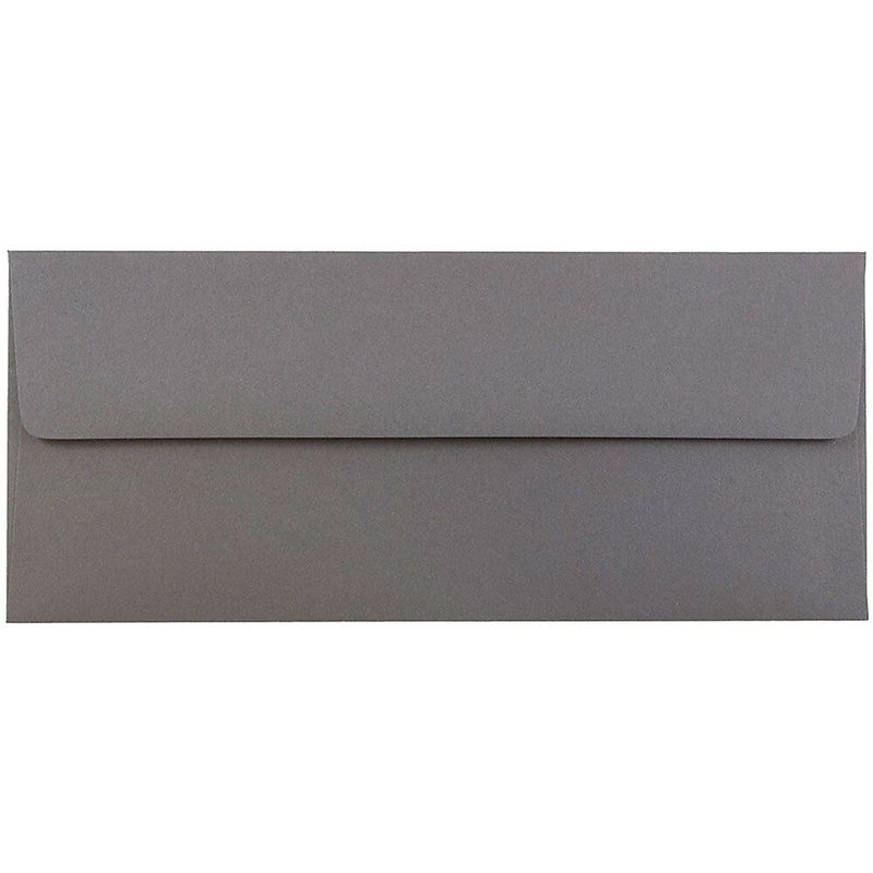 JAM Paper #10 Business Envelope, 4 1/8" x 9 1/2", Dark Grey, 25/Pack (36396438)
