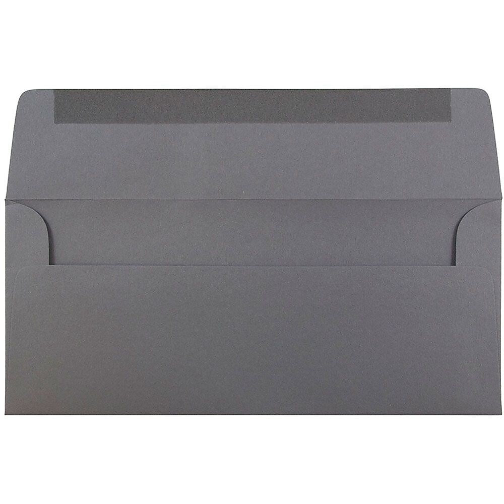 JAM Paper #10 Business Envelopes, 4.125 x 9.5, Dark Grey, Bulk 1000/Carton (36396438B)