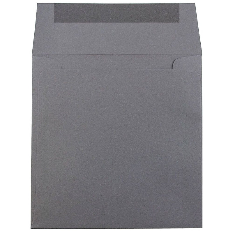 JAM Paper 6 x 6 Square Invitation Envelopes, Dark Grey, 25/Pack (36396439)