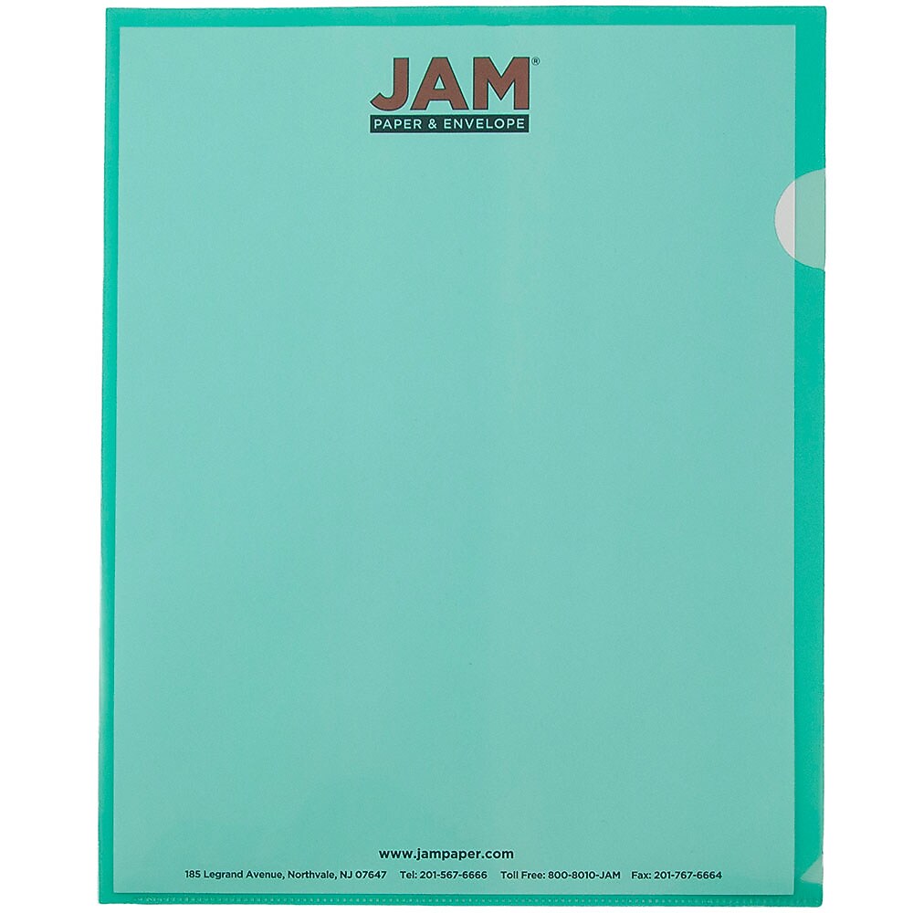 JAM Paper® Plastic Sleeves, 9" x 12", Green, 12/Pack (226325846)