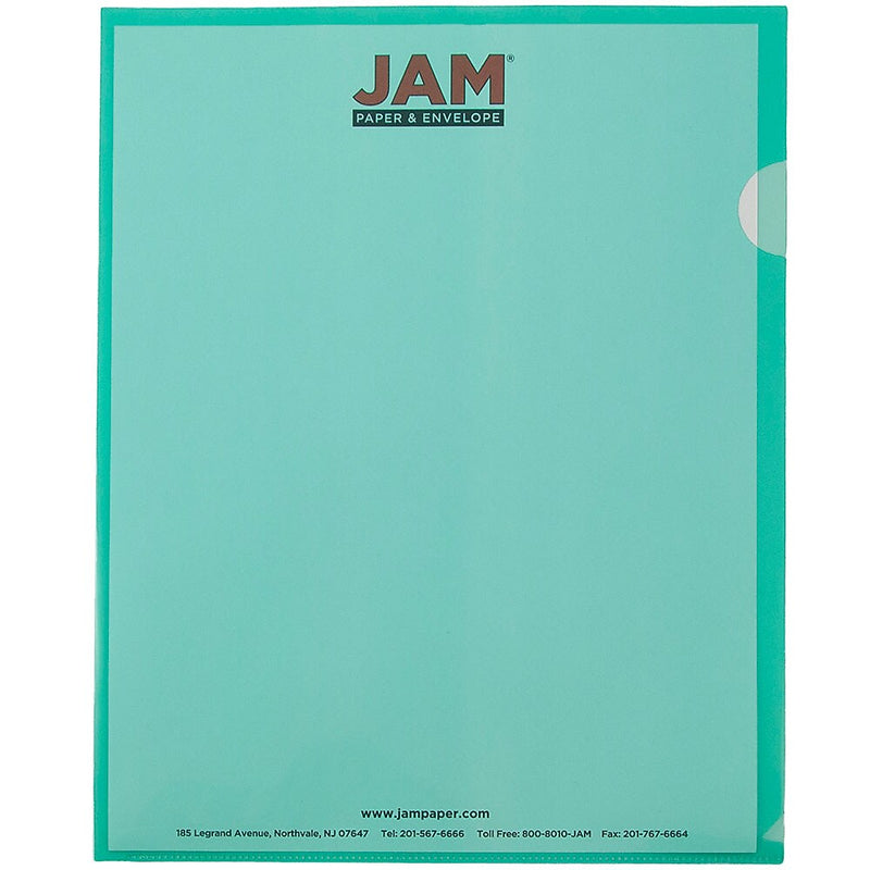 JAM Paper® Plastic Sleeves, 9" x 12", Green, 12/Pack (226325846)