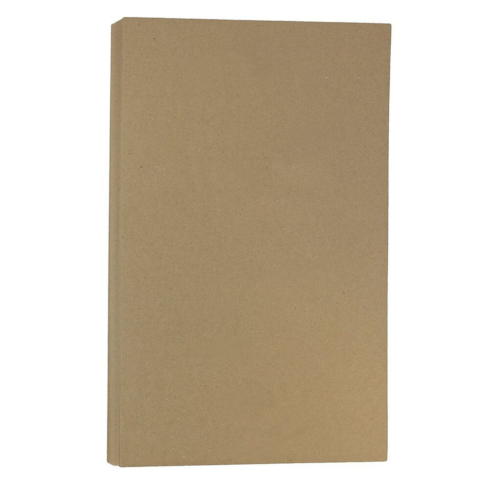 JAM Paper 65 lb. Cardstock Paper, 8.5" x 14", Brown Kraft Paper Bag, 50 Sheets/Pack (463117509)