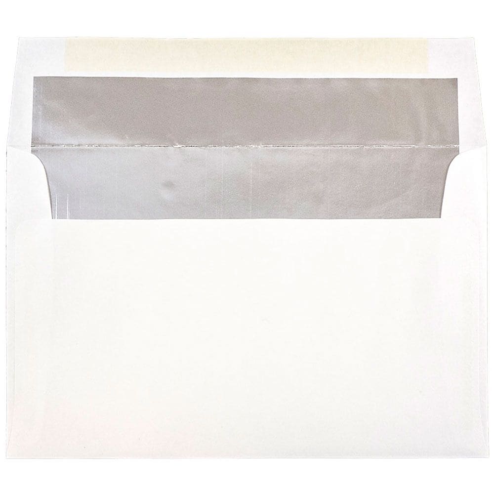JAM Paper A10 Foil Lined Invitation Envelopes, 6 x 9.5, White with Silver Foil, 25/Pack (900905601)
