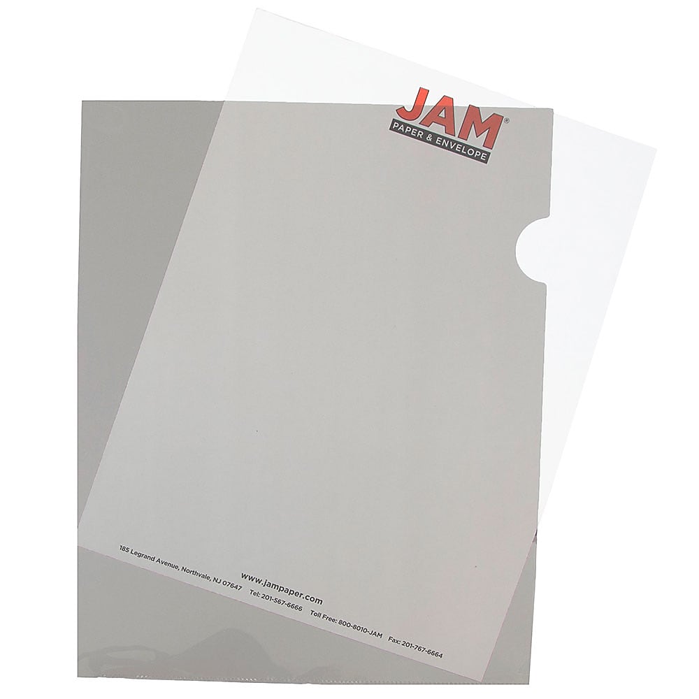 JAM Paper® Plastic Sleeves, 9" x 12", Smoke Gray, 120/Pack (2226316990B)