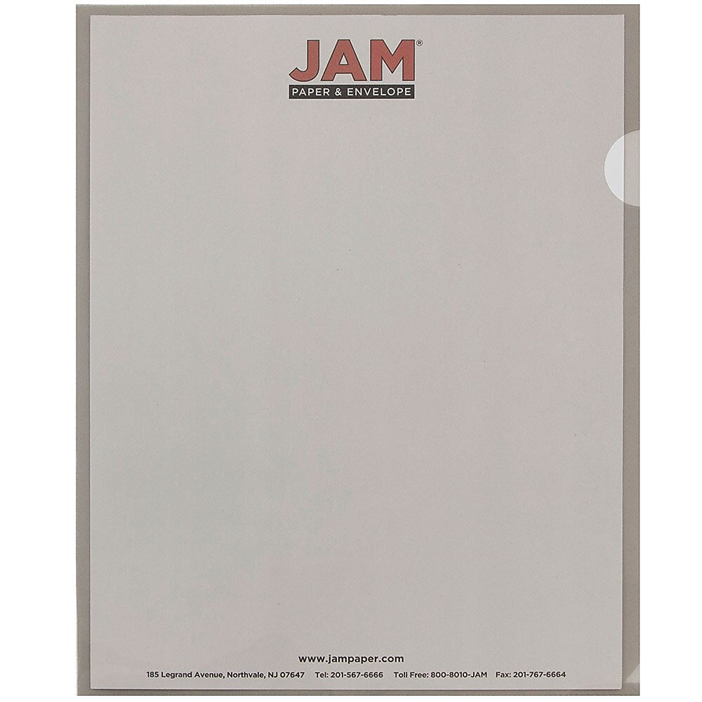 JAM Paper® Plastic Sleeves, 9" x 12", Smoke Gray, 12/Pack (2226316990)