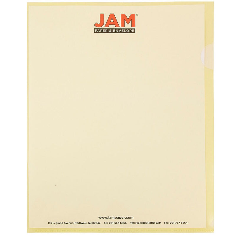 JAM Paper® Plastic Sleeves, 9" x 12", Yellow, 120/Pack (2226316991B)