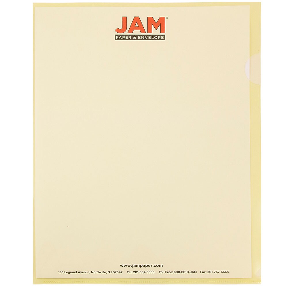 JAM Paper Plastic Sleeves, 9" x 12", Yellow, 12/Pack (2226316991)