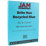 JAM Paper 65 lb. Cardstock Paper, 8.5" x 11", Blue, 250 Sheets/Ream (101899B)