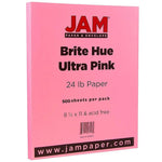 JAM Paper Colored 8.5" x 11" Multipurpose Paper, 24 lbs., Ultra Pink, 500 Sheets/Ream (103564B)