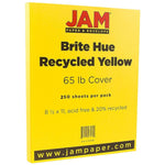 JAM Paper 65 lb. Cardstock Paper, 8.5" x 11", Yellow, 250 Sheets/Ream (104018B)
