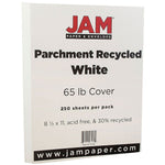 JAM Paper Parchment 65 lb. Cardstock Paper, 8.5" x 11", White, 250 Sheets/Ream (171114B)