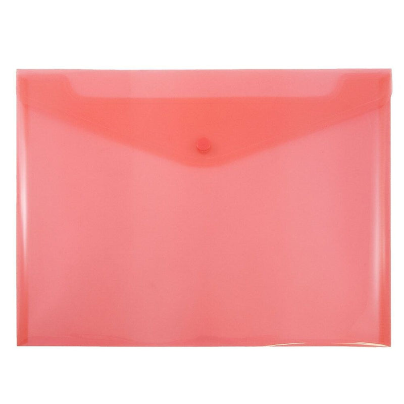 JAM Paper® Plastic Envelopes with Snap Closure, Letter Booklet, 9.75 x 13, Red, 12/Pack (218S0RE)