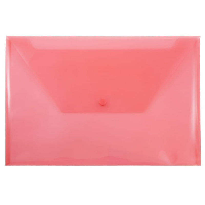JAM Paper Plastic Envelopes with Snap Closure, Legal Booklet, 9.75 x 14.5, Red, 12/Pack (34830RE)