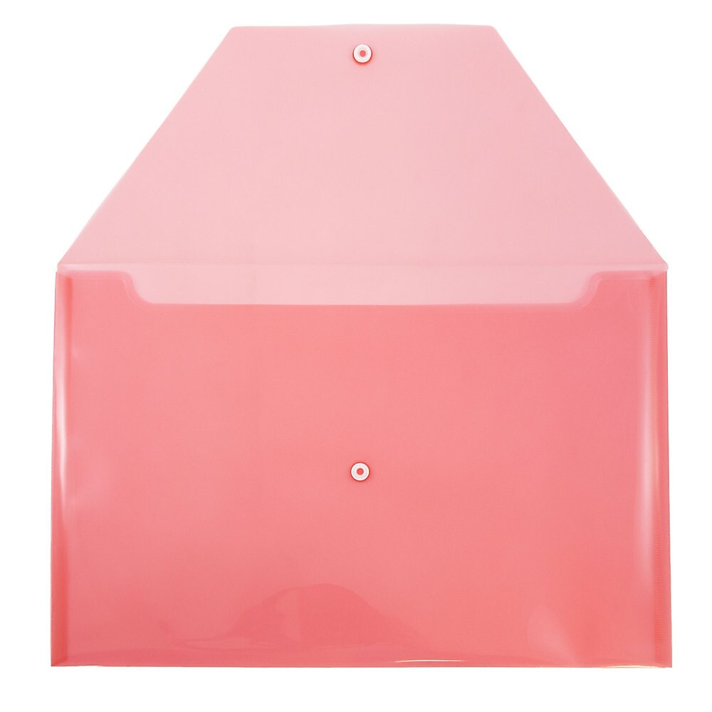 JAM Paper Plastic Envelopes with Snap Closure, Legal Booklet, 9.75 x 14.5, Red, 12/Pack (34830RE)
