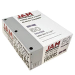 JAM Paper Laminated Glossy 3 Hole Punch Two-Pocket Folders, Silver, 50/Box (385GHPSIC)