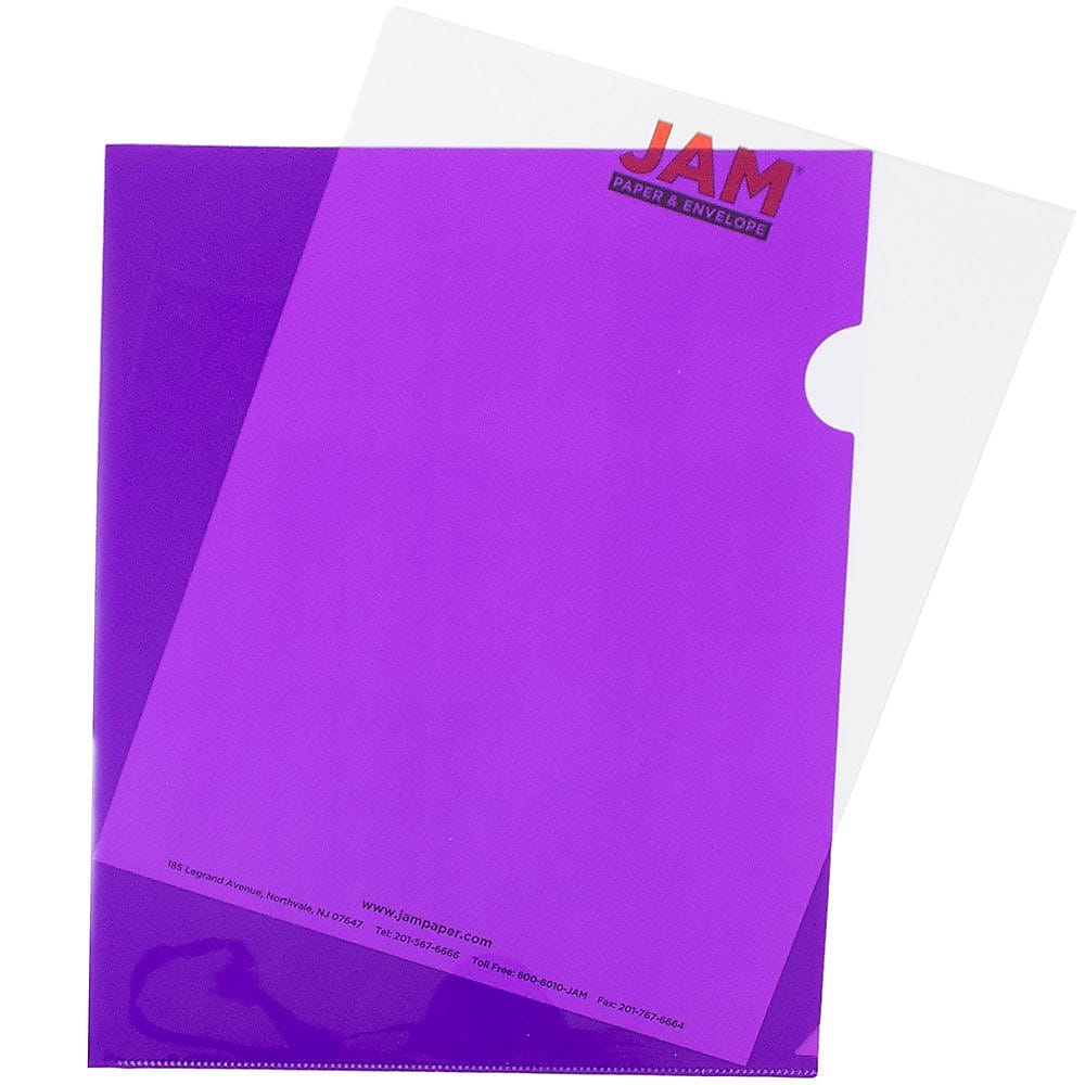 JAM Paper® Plastic Sleeves, 9" x 12", Purple, 120/Pack (38OSPUB)