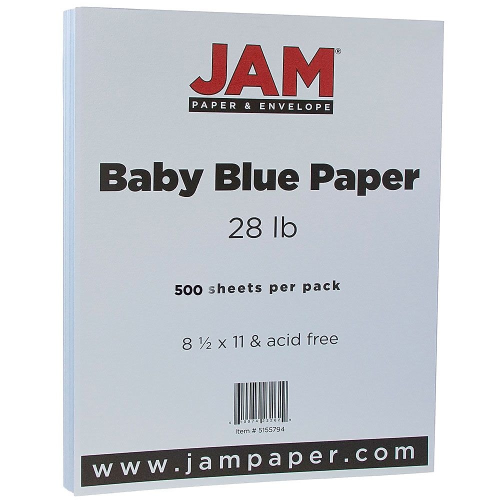 JAM Paper® Matte 28lb Paper, 8.5 x 11, Baby Blue, 500 Sheets/Ream (5155794B)