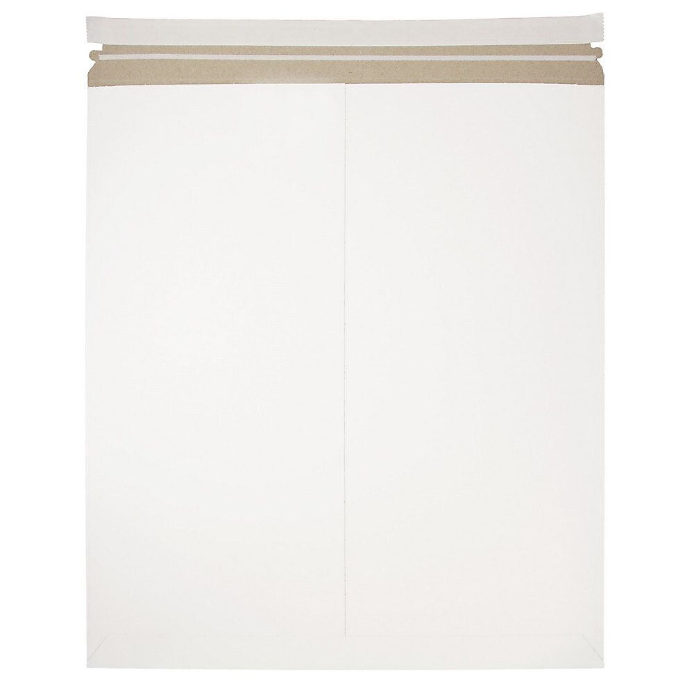 JAM Paper® Stay-Flat Photo Mailer Stiff Envelopes with Self-Adhesive Closure, 17 x 21, White, Sold Individually (7PSW)