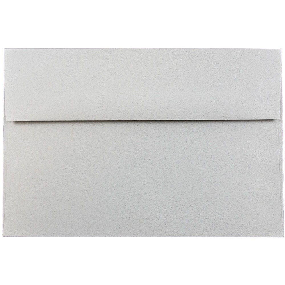 JAM Paper A8 Passport Invitation Envelopes, 5.5 x 8.125, Granite Silver Recycled, 25/Pack (CPPT755)
