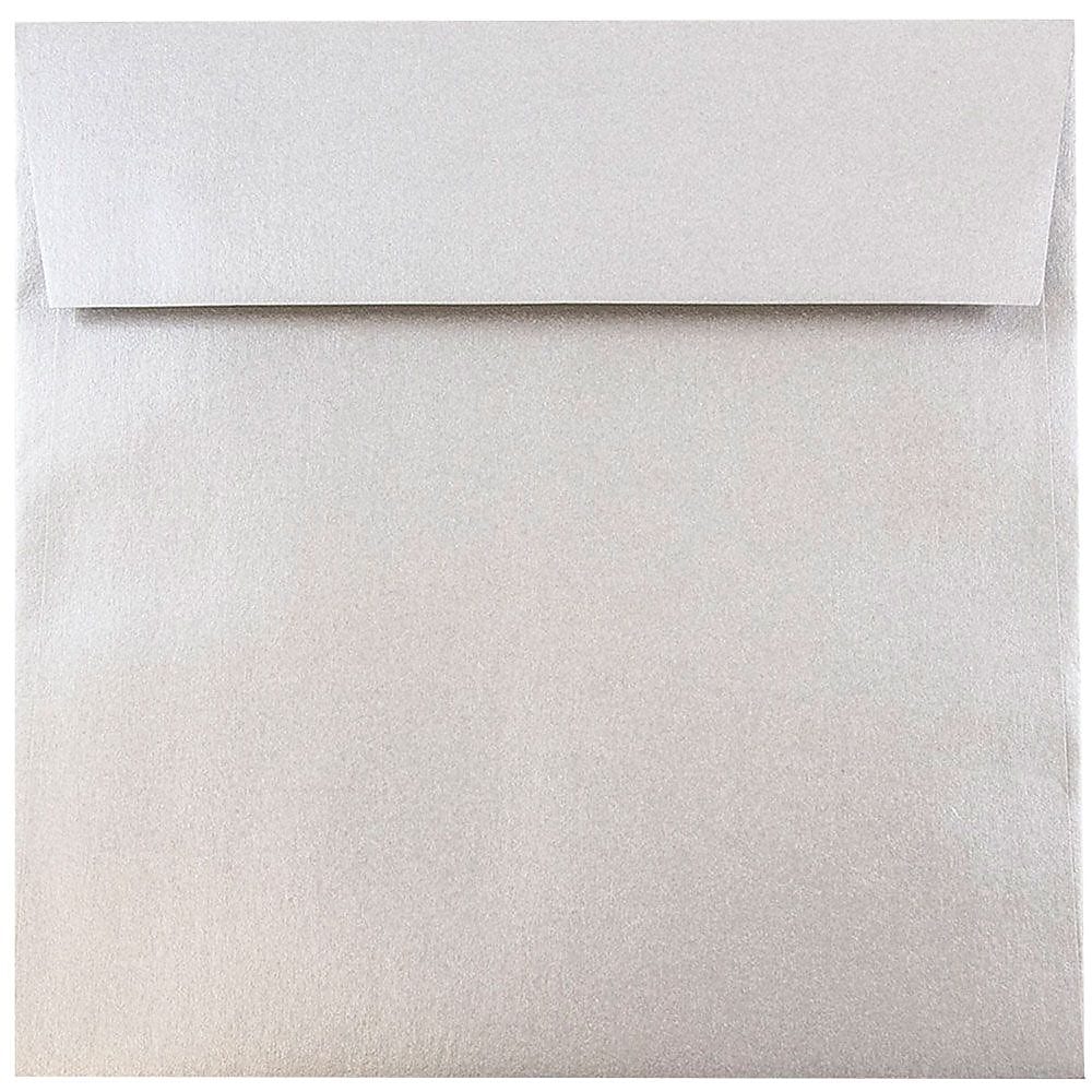 JAM Paper 6.5 x 6.5 Square Metallic Invitation Envelopes, Stardream Silver, Bulk 1000/Carton (GCST509B)