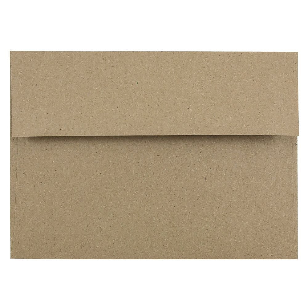 JAM Paper Kraft A7 Invitation Envelopes, 5.25 x 7.25, Brown Kraft Paper Bag, 25/Pack (LEKR700)