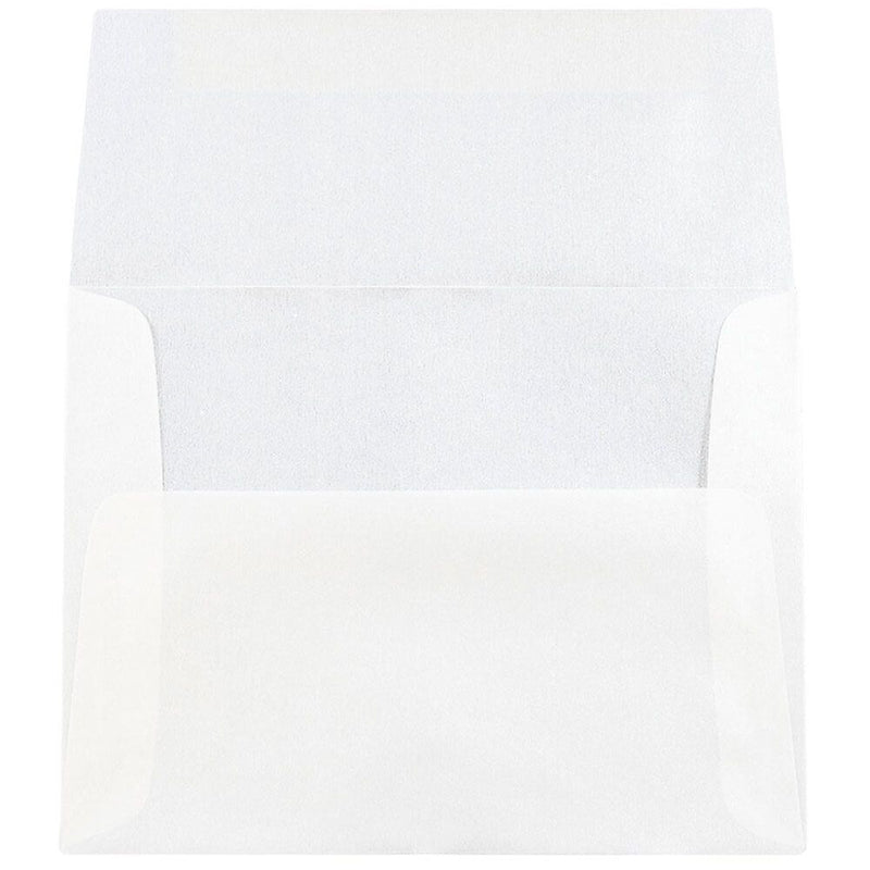JAM Paper A2 Translucent Vellum Invitation Envelopes, 4.375 x 5.75, Platinum Silver, 25/Pack (PACV616)