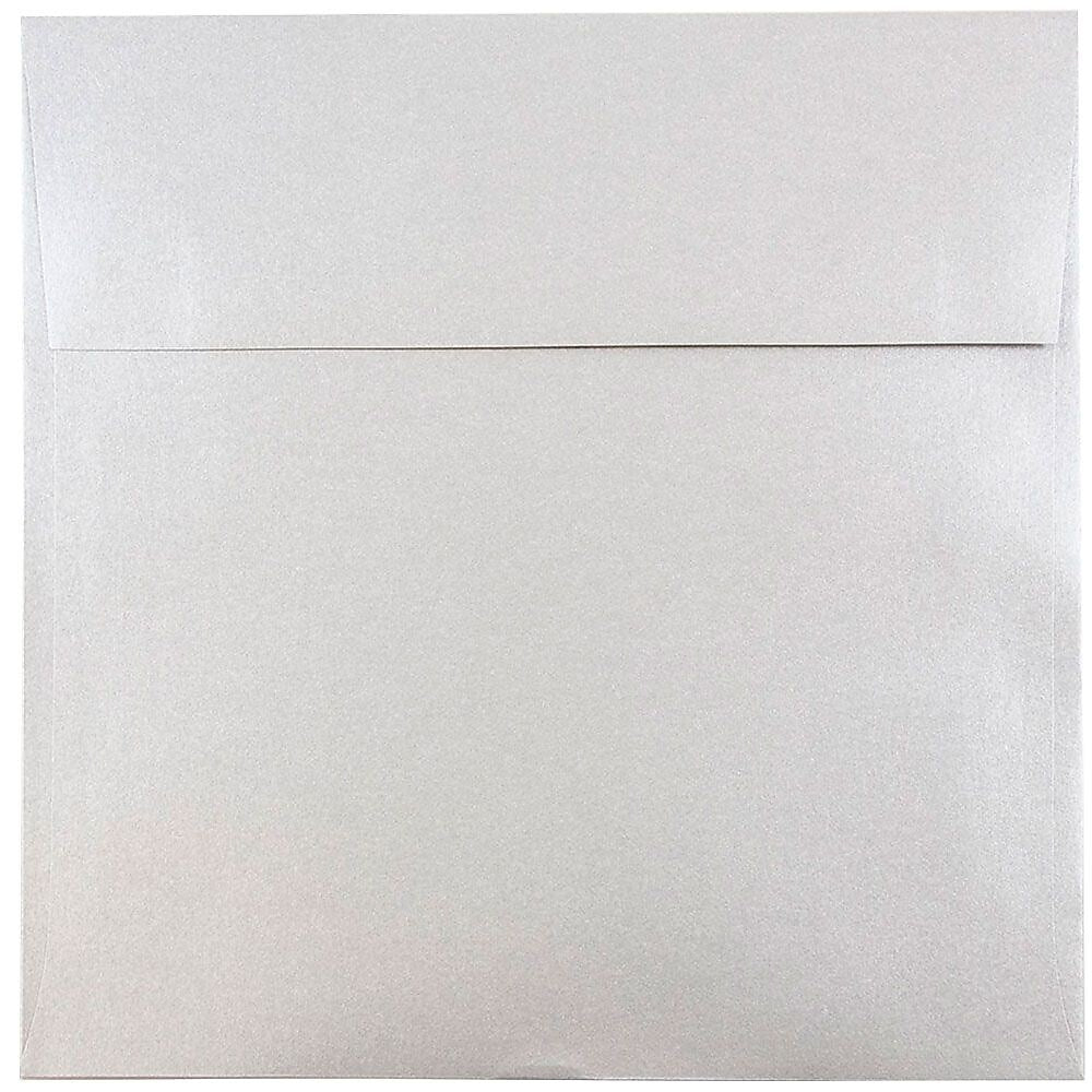 JAM Paper 8.5 x 8.5 Square Metallic Invitation Envelopes, Stardream Silver, 25/Pack (V018318)