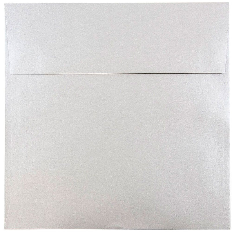 JAM Paper 8.5 x 8.5 Square Metallic Invitation Envelopes, Stardream Silver, 25/Pack (V018318)