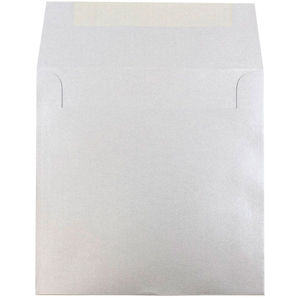 JAM Paper 8.5 x 8.5 Square Metallic Invitation Envelopes, Stardream Silver, Bulk 1000/Carton (V018318B)
