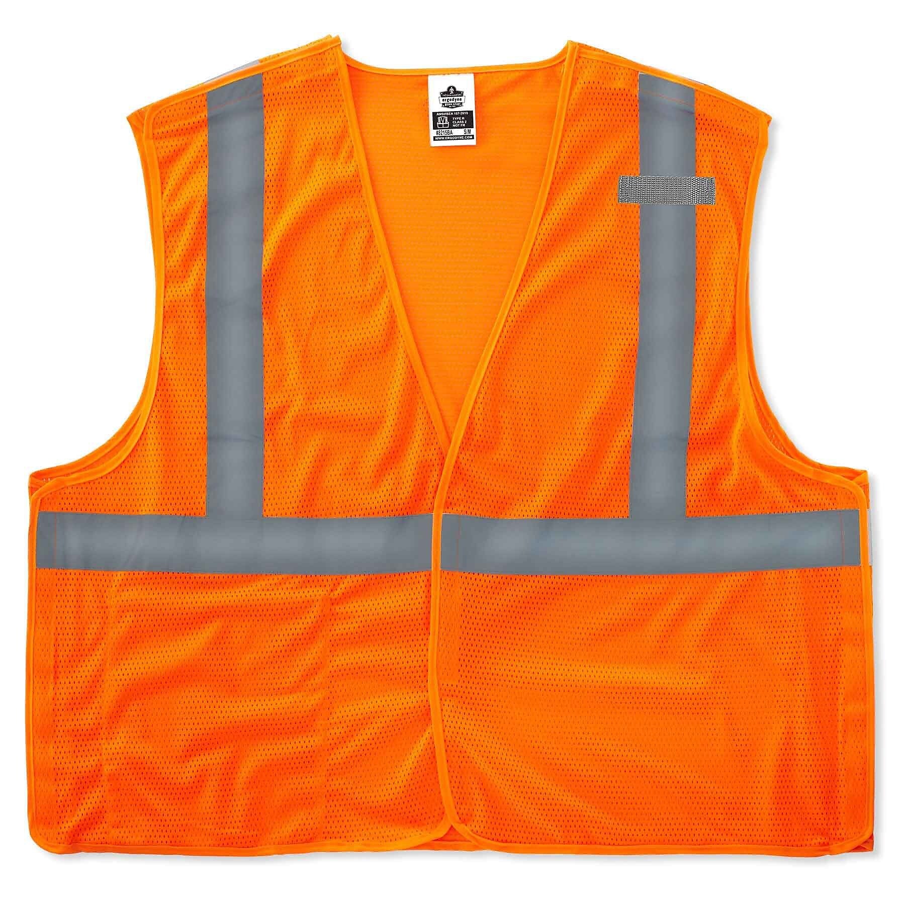Ergodyne GloWear 8215BA High Visibility Sleeveless Safety Vest, ANSI Class R2, Orange, X-Small (21061)