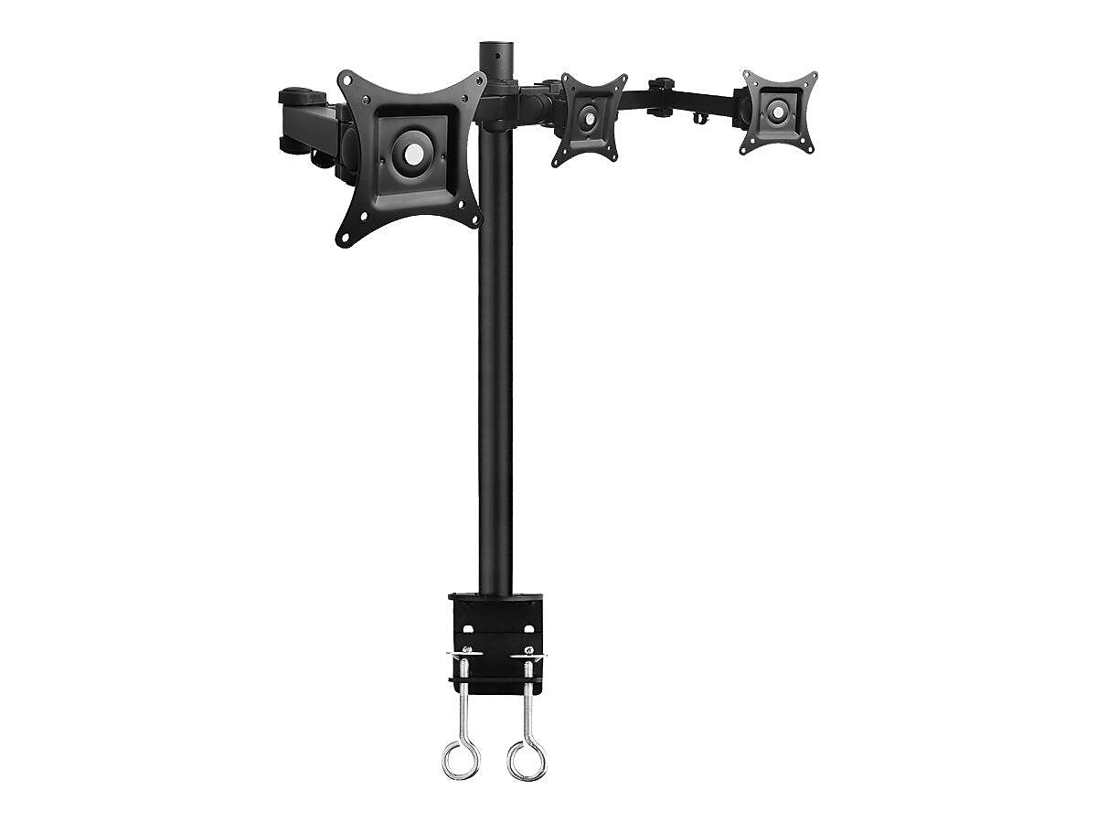 SIIG Articulating Triple Monitor Desk Mount Adjustable, Up to 27", Black (CE-MT0R12-S3)