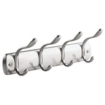 Bruschia Wall Mount Entryway Storage Rack, 4 Hooks, Brushed Nickel/Chrome (31540)