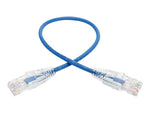Tripp Lite 1ft Cat6 Gigabit Snagless Molded Slim UTP Patch Cable RJ45 M/M Blue 1' Patch Cable 1 Ft Blue (16969957)
