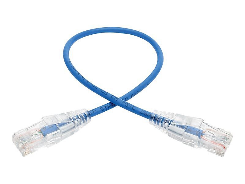 Tripp Lite 1ft Cat6 Gigabit Snagless Molded Slim UTP Patch Cable RJ45 M/M Blue 1' Patch Cable 1 Ft Blue (16969957)
