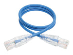 Tripp Lite 2ft Cat6 Gigabit Snagless Molded Slim UTP Patch Cable RJ45 M/M Blue 2' Patch Cable 2 Ft Blue (16969958)