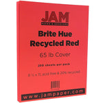 JAM Paper 65 lb. Cardstock Paper, 8.5" x 11", Red, 250 Sheets/Ream (101378B)