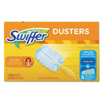 Swiffer Dusters Starter Kit, Dust Lock Fiber, 6" Handle, Blue/Yellow, 6/carton (PGC11804CT)